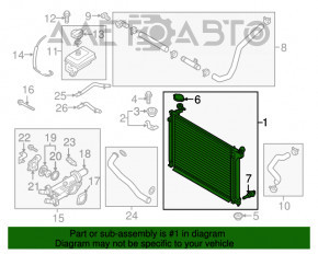 Radiator de răcire apă Hyundai Sonata 15-19 2.0T nou TYC Taiwan