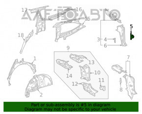 Bara de protecție a portbagajului dreapta Toyota Highlander 20- pe caroserie