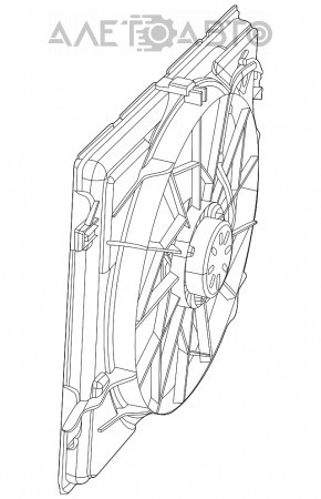 Grila radiatorului complet cu difuzor pentru Jeep Grand Cherokee WK2 14-21 cu motor mare, nou, fabricat în Taiwan de TYC.