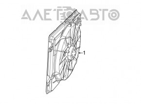 Grila radiatorului complet cu difuzor pentru Jeep Grand Cherokee WK2 14-21 cu motor mare, nou, fabricat în Taiwan de TYC.