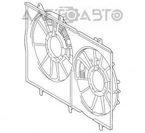 Difuzorul carcasei radiatorului asamblat pentru Toyota Sienna 11-16 3.5 nou TYC Taiwan