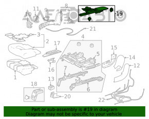 Capacul de fixare a scaunelor al celui de-al doilea rând, partea dreapta exterioară, Toyota Highlander 20 - suport rupt, zgârieturi.