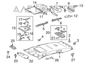 Козырек правый Lexus RX350 RX450h 10-15 бежевый, без крючка