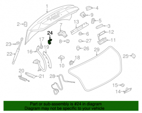 Capacul de fixare a balamalei capacului portbagajului stânga Audi A4 B8 08-16 sedan