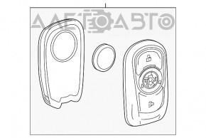 Cheie Buick Encore 17-19 cu 4 butoane