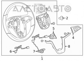 Butonul de control de pe volanul drept al Buick Encore 17-19