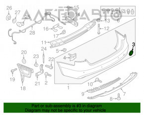 Заглушка буксир крюка переднего бампера Audi A4 B8 13-16