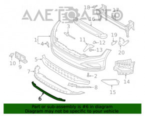 Amplificatorul de bara fata inferioara VW Jetta 19- nou, neoriginal.