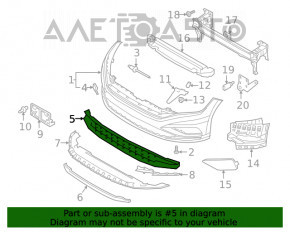 Grila inferioară a bara de protecție față VW Jetta 19- nouă, neoriginală.