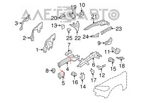 Suport aripa dreapta fata BMW X5 X6 E70 E71 07-13 nou, neoriginal