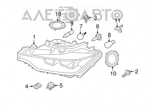 Крепление фары верхнее левое BMW 3 F30 12-18