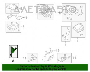 Capacul torpedoului lateral stânga Ford Escape MK3 13-16 negru