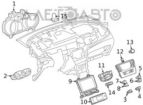 Controlul climatizării Buick Encore 17-19 manual fără încălzirea scaunelor, butonul este șters.