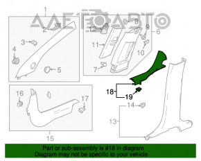 Накладка порога задняя левая Buick Encore 17-19 черн, царапины