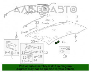 Manerul plafonului din față dreapta pentru Buick Encore 17-19, gri.