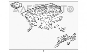 Торпедо передняя панель без AIRBAG Buick Encore 17-19 черн тип 1