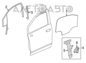 Geam ghidaj ușă față stânga Buick Encore 17-19