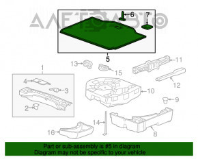 Capacul portbagajului Chevrolet Trax 15-22, negru, pentru curățare.