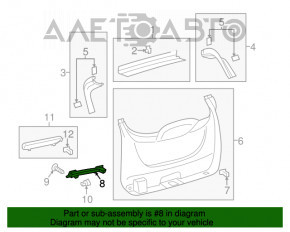 Ручка двери багажника внутренняя Ford Escape MK3 13-19 2 части черная, потерта