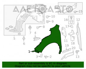 Aripa dreapta fata pentru Acura MDX 17-20, noua, neoriginala