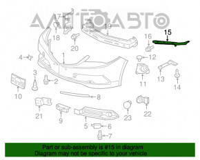 Suportul de prindere a bara de protecție din față sub farul stâng pentru Acura TLX 15-17, din metal, nou, neoriginal