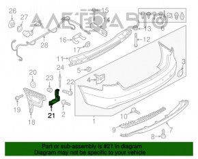 Suportul pentru bara spate sub stopul din dreapta pentru Audi A4 B8 08-16, sedan, nou, neoriginal