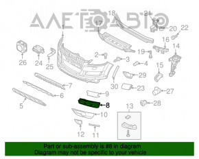 Решетка боковая переднего бампера левая Audi Q7 4L 10-15