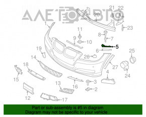 Suportul pentru bara de protecție față, aripa dreapta BMW 335i e92 07-13, nou, neoriginal.