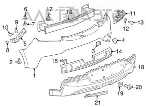 Amplificatorul pentru bara spate a Chevrolet Volt 16- Aluminiu nou, neoriginal.