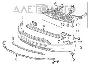 Усилитель переднего бампера нижний Buick Encore 13-19
