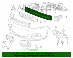 Amplificatorul de bara fata superioara Chevrolet Trax 15-22 pentru carlig, nou, neoriginal.