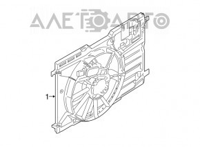 Difuzorul carcasei radiatorului asamblat Ford Escape MK3 13-16 pre-restilizare 1.6T 2.5, fără bloc de control, nou, neoriginal