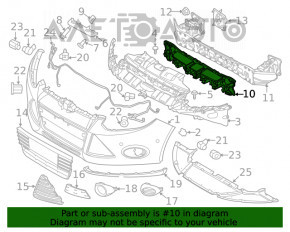 Absorbantul de bara fata pentru Ford Focus mk3 11-14, din plastic, nou, neoriginal