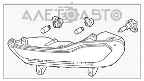 Semnalizator stânga Ford Escape MK3 13-16 pre-restilizare alb cu LED-uri noi, neoriginal.