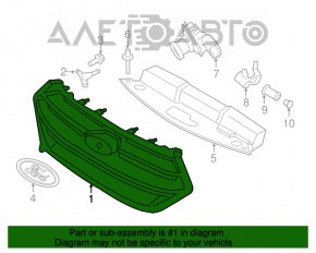 Решетка радиатора grill Ford Edge 15-18 новый неоригинал