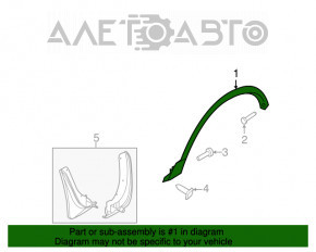 Capacul aripii din față stânga Ford Explorer 11-15, nou, aftermarket.