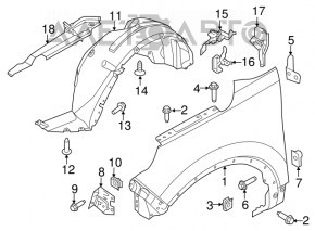 Bara de protecție față dreapta Ford Explorer 16-19, recondiționată din plastic, nouă, neoriginală