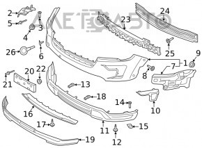 Bara față superioară Ford Explorer 18-19, nouă, neoriginală