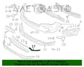 Moldura bara de protecție față stânga Ford Explorer 18-19 crom nou aftermarket