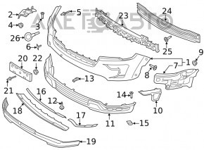 Decorație inferioară bară față Ford Explorer 18-19 rest