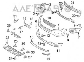 Absorbantul de bara fata pentru Ford Explorer 16-19, nou, neoriginal