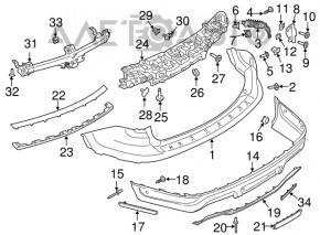 Capacul de bara spate inferior Ford Explorer 18-19 gri restilizat nou, neoriginal