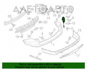 Suportul pentru bara spate dreapta Ford Explorer 16-19, nou, neoriginal