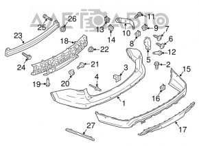 Suportul pentru bara spate dreapta Ford Explorer 16-19, nou, neoriginal