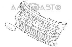 Grila radiatorului Ford Explorer 16-17, restul argintiu, negru, grila + crom + celule gri, nou, neoriginal.