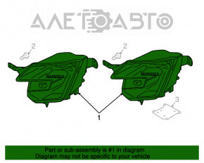 Farul anti-ceață dreapta pentru Ford Explorer 16-19 LED LED 16-17 nou aftermarket