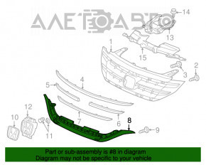 Grila inferioară a radiatorului Honda CRV 12-14, nouă, aftermarket.