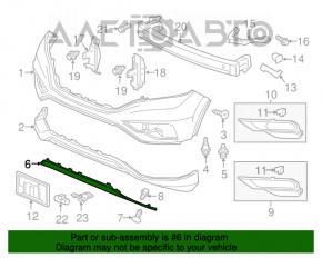 Capacul buzei bara fata pentru Honda CRV 15-16, nou, aftermarket