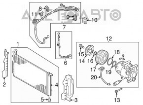 Radiatorul condensatorului de aer condiționat Kia Optima 11-13, 2.4, nou, neoriginal.