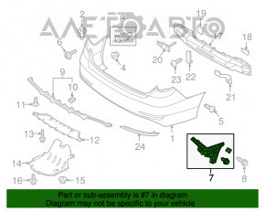 Suportul pentru bara spate dreapta Hyundai Sonata 15-17 nou, neoriginal.